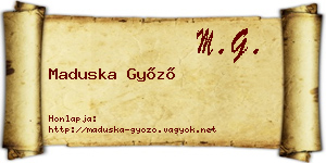 Maduska Győző névjegykártya